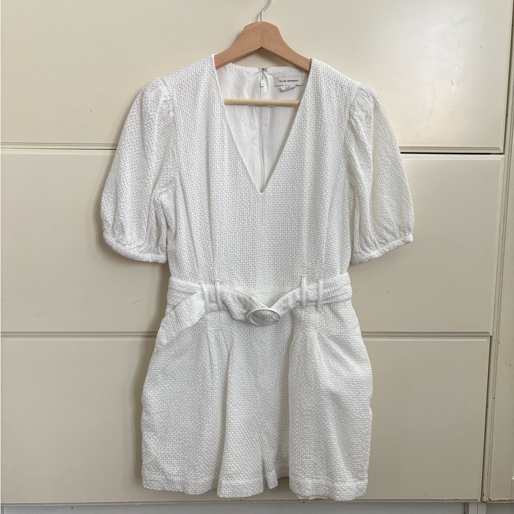 Club Monaco White Short Sleeve Romper sz 8